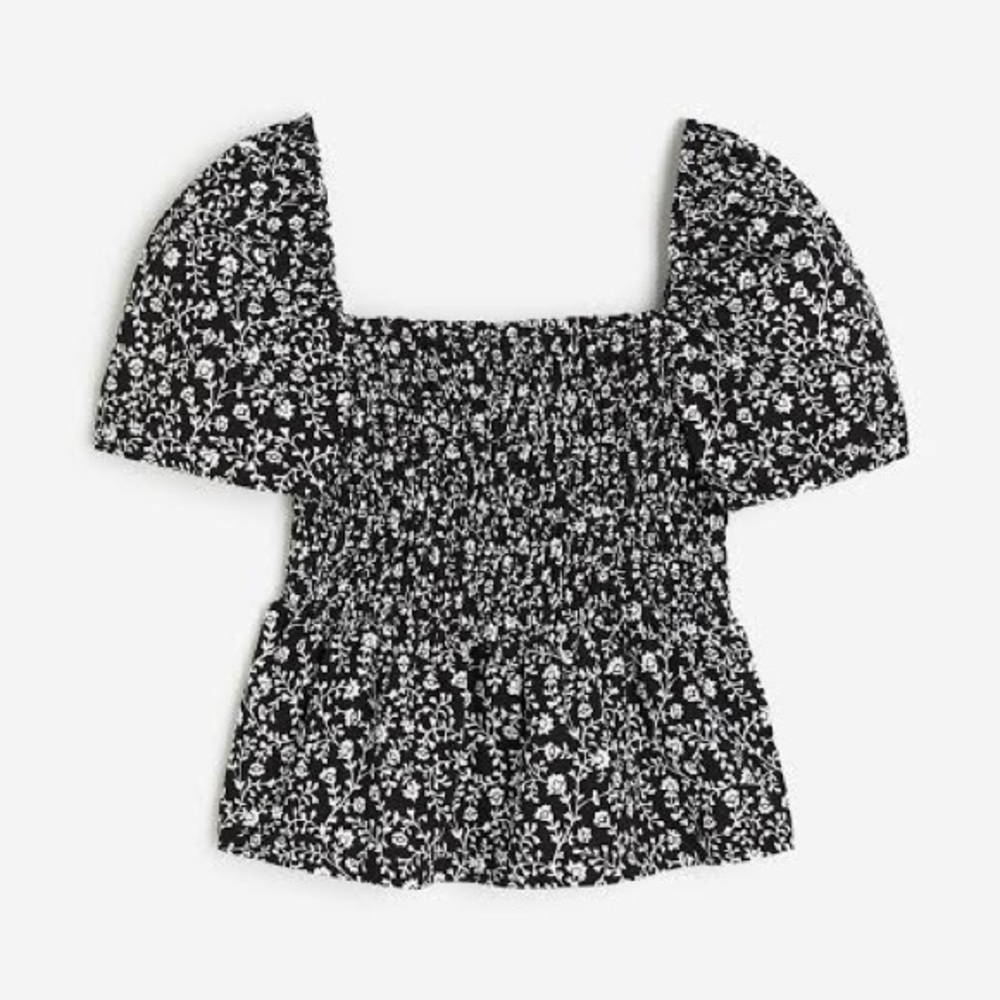 H&M Floral Smocked Peplum Top